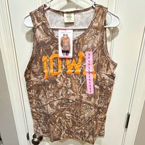 State of Mine Women's Camouflage Tank Top Brown/Orange 100% Cotton Jersey, S